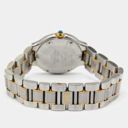 Pre Owned Cartier Silver 18k yellow Gold Stainless Steel Must 21 1340 Women's Wristwatch 28 mm