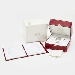 مملوكة مسبقًا Cartier Silver 18K Rose Gold Stainless Steel Tank Anglaise W5310007 Unisex Wristwatch 29 mm