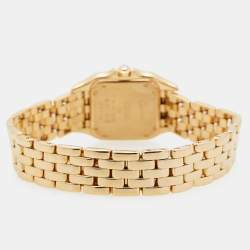 Pre Owned Cartier Cream 18k Yellow Gold Diamond Panthere 8057915 Women's Wristwatch 22 mm