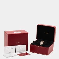 Pre Owned Cartier Silver 18k Rose Gold Tank Louis WGTA0024 Women's Wristwatch 21 mm