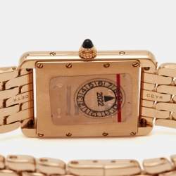 Pre Owned Cartier Silver 18k Rose Gold Tank Louis WGTA0024 Women's Wristwatch 21 mm