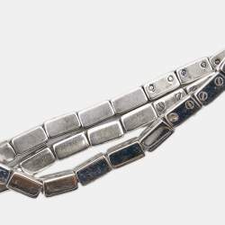 Cartier Silver 18K White Gold Diamond Lanieres Tank Allongee 2544 Women's Wristwatch 14 mm