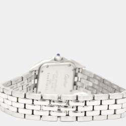 مملوكة مسبقًا Cartier Silver Stainless Steel Panthere W25033P5 Quartz Women's Wristwatch 22 mm