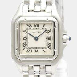 مملوكة مسبقًا Cartier Silver Stainless Steel Panthere W25033P5 Quartz Women's Wristwatch 22 mm