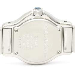 Pre Owned Cartier White 18k Yellow Gold And Stainless Steel Santos 187903 Quartz Women's Wristwatch 24 mm