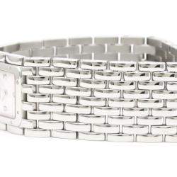 Pre Owned Cartier Pink Shell Stainless Steel Panthere Ruban W61003T9 Quartz Women's Wristwatch 21 mm