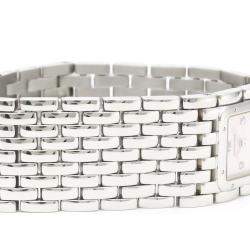 Pre Owned Cartier Pink Shell Stainless Steel Panthere Ruban W61003T9 Quartz Women's Wristwatch 21 mm