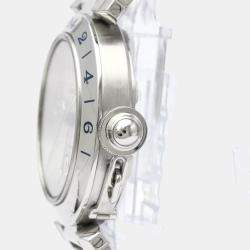 Pre Owned Cartier Silver Stainless Steel Pasha C GMT W31029M7 Automatic Women's Wristwatch 35 mm