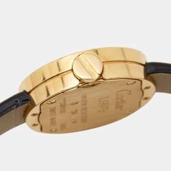 مملوكة مسبقًا Cartier Silver 18K Yellow Gold Patent Leather Diamond Love 3016 Women's Wristwatch 23 mm
