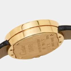 مملوكة مسبقًا Cartier Silver 18K Yellow Gold Patent Leather Diamond Love 3016 Women's Wristwatch 23 mm