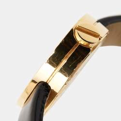 مملوكة مسبقًا Cartier Silver 18K Yellow Gold Patent Leather Diamond Love 3016 Women's Wristwatch 23 mm