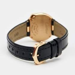Pre Owned Cartier Silver 18K Rose Gold Alligator Leather Diamond Ballon Blanc WJBL0004 Women's Wristwatch 26.10 mm
