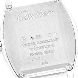 Cartier Silver Diamond 18k White Gold Tortue WA501007 Manual Winding Women's Wristwatch 24 mm