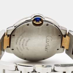 Pre Owned Cartier Silver 18K Yellow Gold Stainless Steel Ballon Bleu 3284 Women's Wristwatch 36 mm