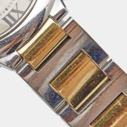Pre Owned Cartier Silver 18K Yellow Gold Stainless Steel Ballon Bleu 3284 Women's Wristwatch 36 mm