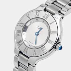 Cartier Silver Stainless Steel Must de Cartier 21 1340 Women's Wristwatch 28 mm