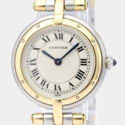 مملوكة مسبقًا Cartier Silver 18K Yellow Gold And Stainless Steel Panthere Vendome Quartz Women's Wristwatch 24 mm