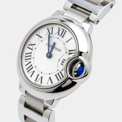 Pre Owned Carier Silver Stainless Steel Ballon Bleu W69010Z4 Women's Wristwatch 28 mm