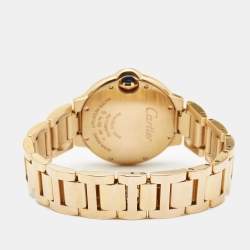 Pre Owned Cartier Silver 18K Rose Gold Ballon Bleu 3490 Women's Wristwatch 33 mm