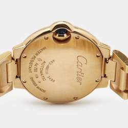 Pre Owned Cartier Silver 18K Rose Gold Ballon Bleu 3490 Women's Wristwatch 33 mm