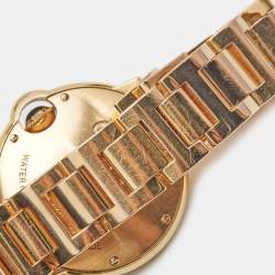 Pre Owned Cartier Silver 18K Rose Gold Ballon Bleu 3490 Women's Wristwatch 33 mm
