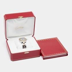 Pre Owned Cartier Silver 18K Yellow Gold Stainless Steel Roadster 2510 Unisex Wristwatch 38 mm