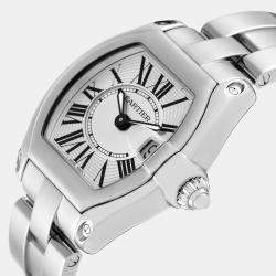 Cartier Silver Stainless Steel Roadster W62016V3 Women's Wristwatch 30 mm