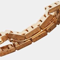 Pre Owned Cartier Silver 18k Rose Gold Diamond Miss Pasha WJ124013 Women's Wristwatch 27 mm