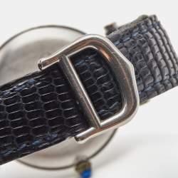 مملوكة مسبقًا Cartier Silver 925 Silver Leather Must De Cartier 1860 Women's Wristwatch 30 mm
