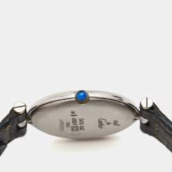 مملوكة مسبقًا Cartier Silver 925 Silver Leather Must De Cartier 1860 Women's Wristwatch 30 mm