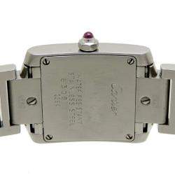 Pre Owned Cartier Silver Stainless Steel Tank Francaise W51028Q3 Women's Wristwatch 21 mm