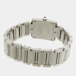 Pre Owned Cartier Silver Stainless Steel Tank Francaise W51028Q3 Women's Wristwatch 21 mm
