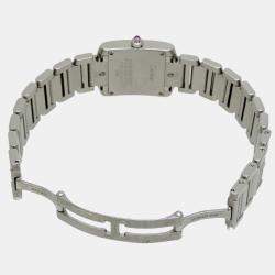 Pre Owned Cartier Silver Stainless Steel Tank Francaise W51028Q3 Women's Wristwatch 21 mm