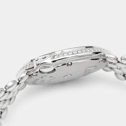 Pre Owned Cartier Mother Of Pearl 18k White Gold Diamonds Ballon Blanc De Cartier WE902072 Women's Wristwatch 30 mm
