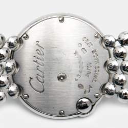 Pre Owned Cartier Mother Of Pearl 18k White Gold Diamonds Ballon Blanc De Cartier WE902072 Women's Wristwatch 30 mm