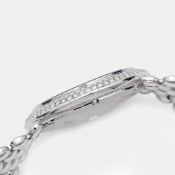 Pre Owned Cartier Mother Of Pearl 18k White Gold Diamonds Ballon Blanc De Cartier WE902072 Women's Wristwatch 30 mm