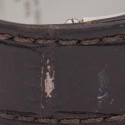 Pre Owned Cartier Silver 18k Rose Gold Stainless Steel Alligator Santos 100 W20107X7 Unisex Wristwatch 33 mm 