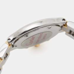 Pre Owned Cartier Silver 18k Yellow Gold Stainless Steel Must 21 1340 Women's Wristwatch 28 mm