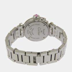 Pre Owned Cartier Pink Stainless Steel Miss Pasha Women's Wristwatch 29 mm