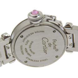 Pre Owned Cartier Pink Stainless Steel Miss Pasha Women's Wristwatch 29 mm