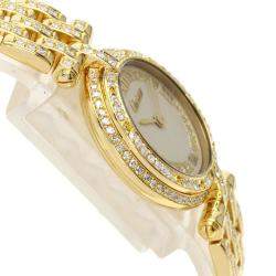 Pre Owned Cartier Ivory Diamonds 18k Yellow Gold Panthere Women's Wristwatch 24 mm