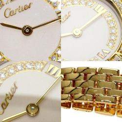 Pre Owned Cartier Ivory Diamonds 18k Yellow Gold Panthere Women's Wristwatch 24 mm