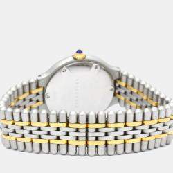 Pre Owned Cartier Silver Gold Tone Stainless Steel Must 21 de Cartier Women's Wristwatch 28 mm