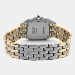Pre Owned Cartier Silver 18k Yellow Gold And Stainless Steel Panthere Quartz Women's Wristwatch 22 mm