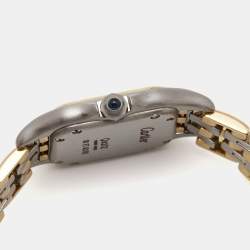 Pre Owned Cartier Silver 18k Yellow Gold And Stainless Steel Panthere Quartz Women's Wristwatch 22 mm