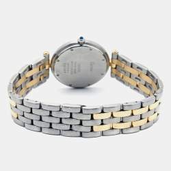 مملوكة مسبقًا Cartier White 18k Yellow Gold And Stainless Steel Panthere 183964 Women's Wristwatch 30 mm
