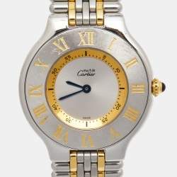 Pre Owned Cartier Silver Grey Stainless Steel Must De Cartier 21 Women's Wristwatch 31 mm