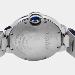 Pre Owned Cartier Silver Stainless Steel Ballon Bleu W6920071 Women's Wristwatch 33 mm