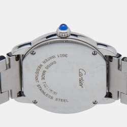 Cartier Silver Stainless Steel Ronde Solo De Cartier 3601 Women's Wristwatch 29 mm