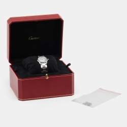 Cartier Silver Stainless Steel Ronde Solo De Cartier 3601 Women's Wristwatch 29 mm